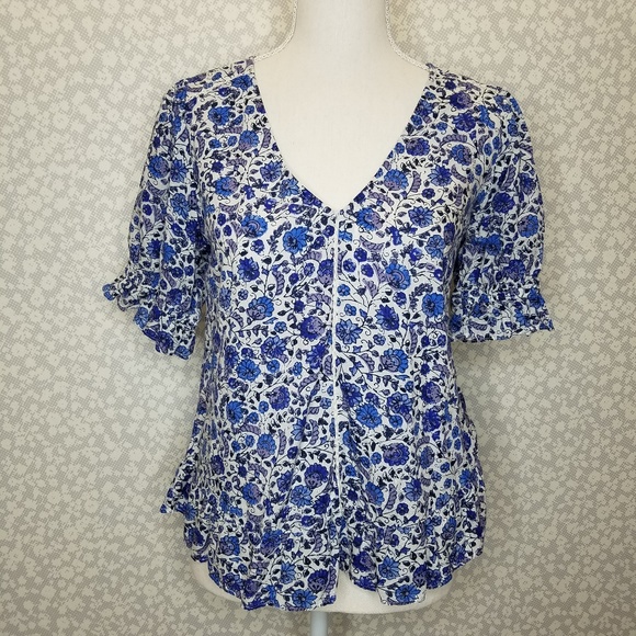 lucky brand floral blouse